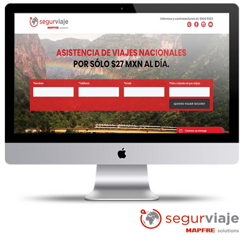 3 Landing pages Segurviaje