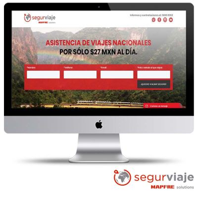 3 Landing pages Segurviaje